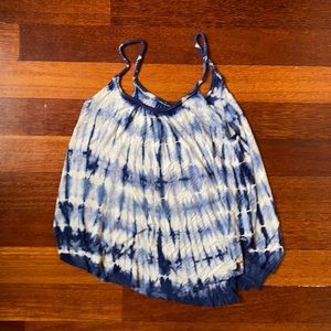 Tie-Dye Blue White Soft Tank - American Eagle